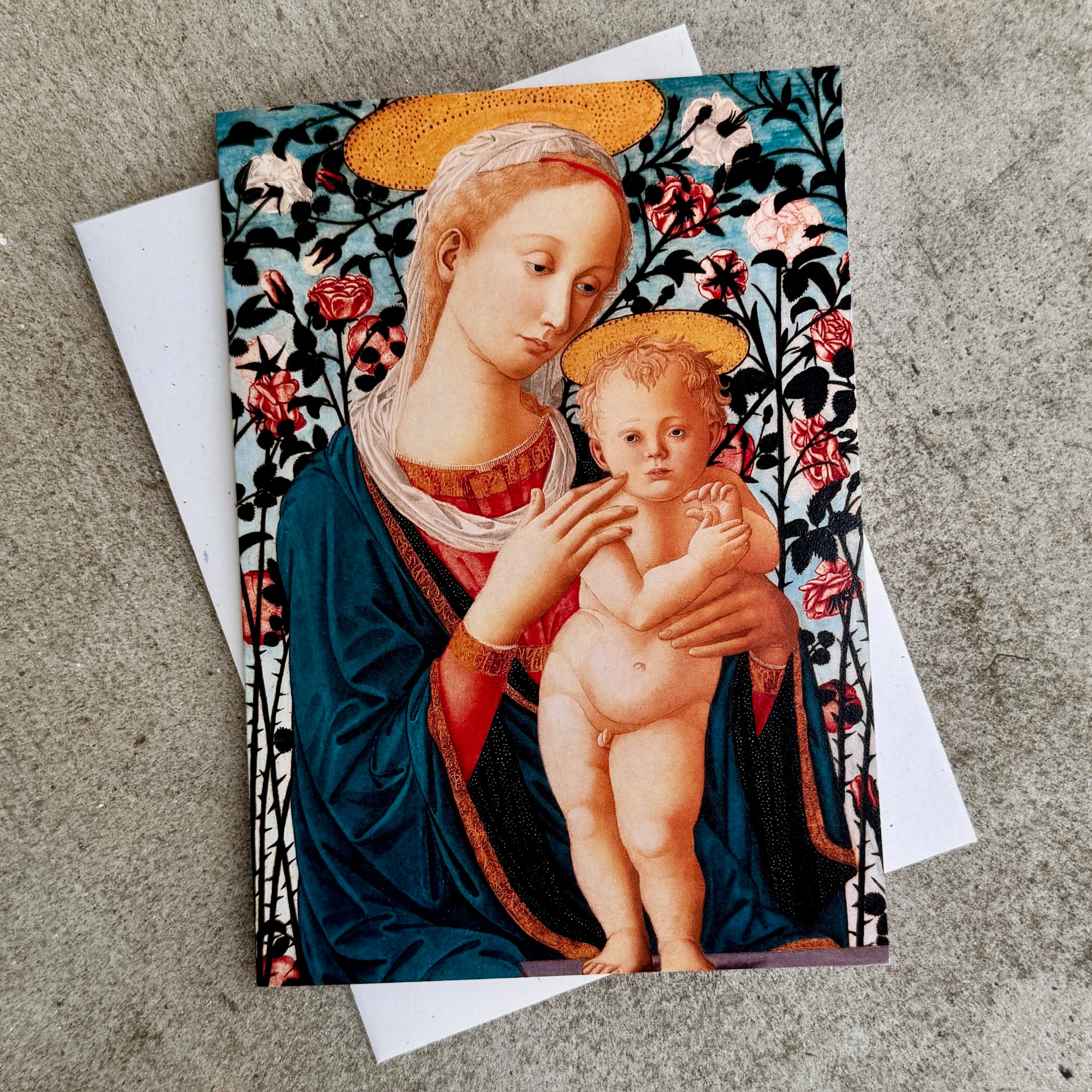 Blank Greeting Card - Madonna of the Roses